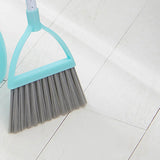 Kids Dustpan Set Soft Fur Plastic Small Broom Dustpan for Baby Kids Toys Kindergarten Green - Top-Down View