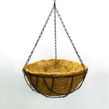 Hanging Basket Flower Pot Half Round Wire Plant Holder with Chain for Porch Garden Balcony Decoration 14in Dia 35cm Height