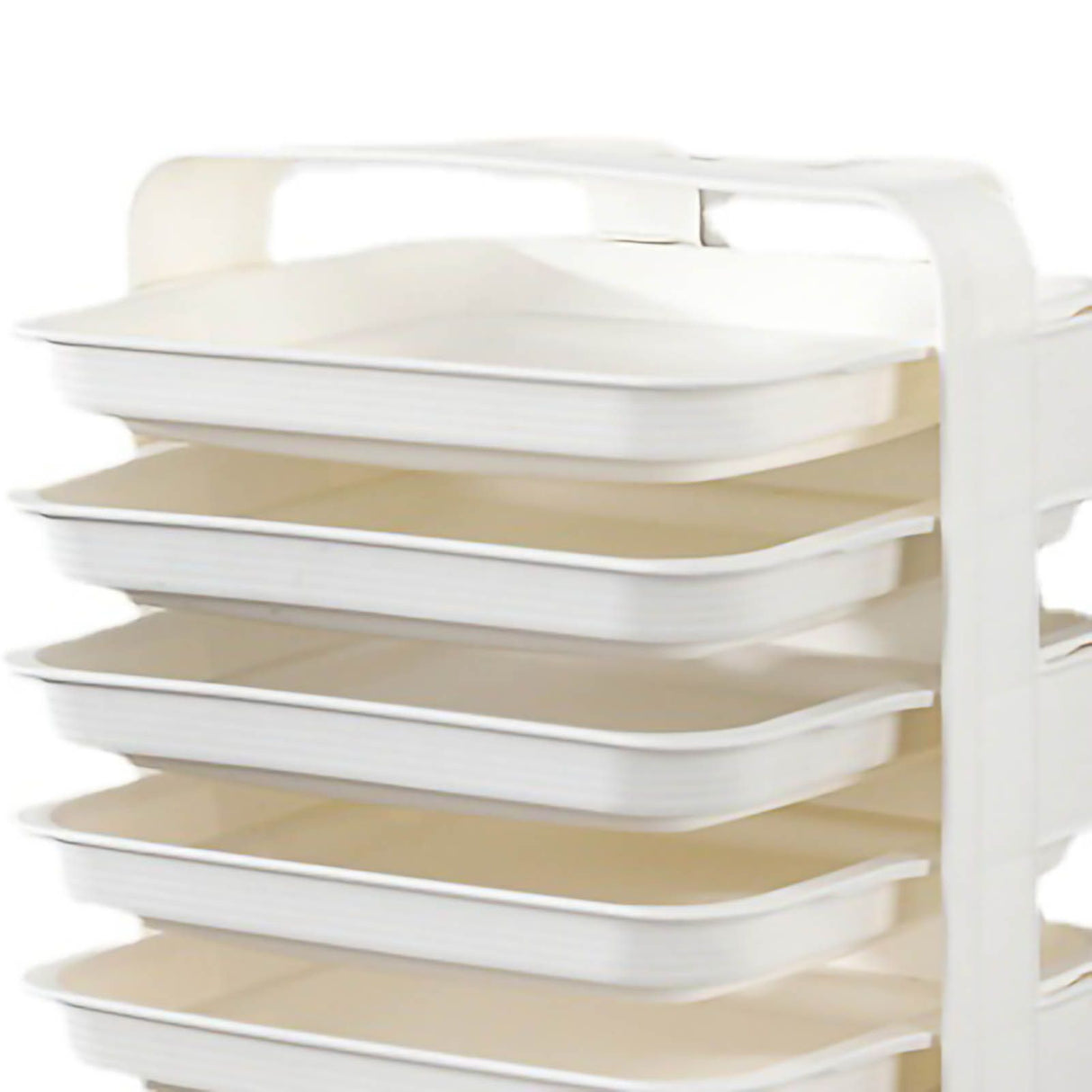 Side Dish Stacking Storage Multilayer Food Sorting Tray Kitchen Multi Function Fruit Vegetable Preparation Plate Wall Mounted 6 Layers White