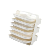 Side Dish Stacking Storage Multilayer Food Sorting Tray Kitchen Multi Function Fruit Vegetable Preparation Plate Wall Mounted 6 Layers White - Side View
