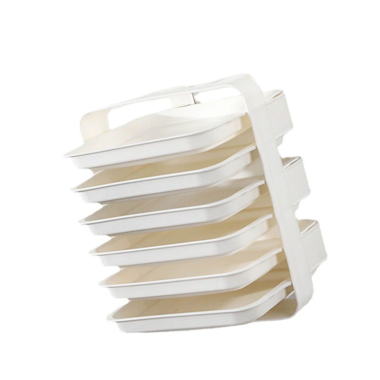 Side Dish Stacking Storage Multilayer Food Sorting Tray Kitchen Multi Function Fruit Vegetable Preparation Plate Wall Mounted 6 Layers White
