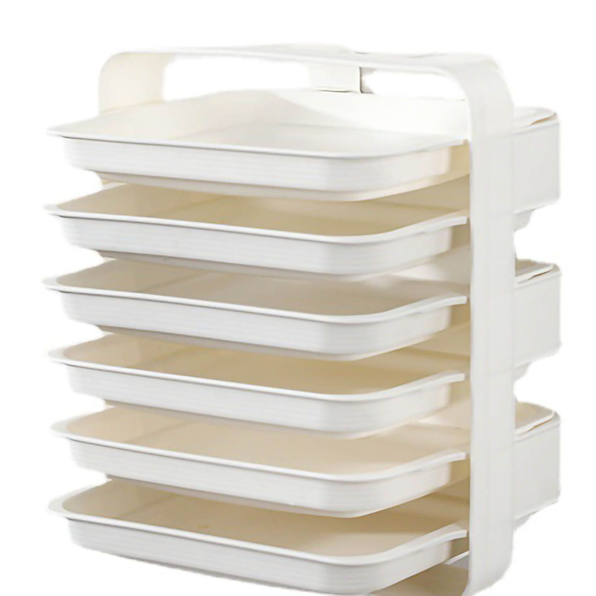 Side Dish Stacking Storage Multilayer Food Sorting Tray Kitchen Multi Function Fruit Vegetable Preparation Plate Wall Mounted 6 Layers White