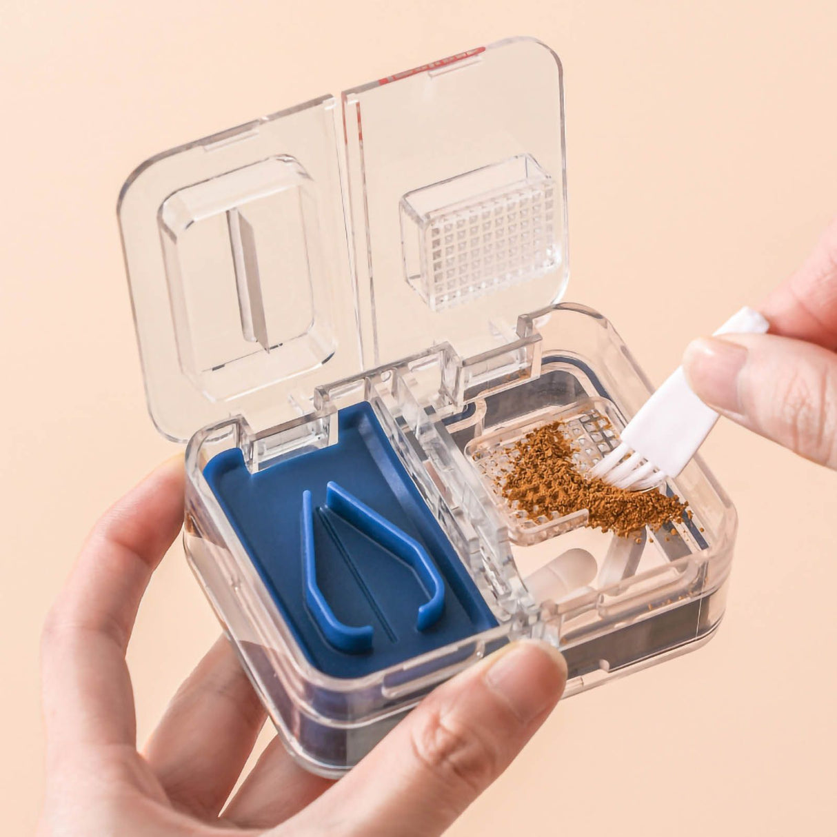 Portable Dispense Medicine Box Mini Small Pill Case Cutting Grinding Medicine Sealed Medicine Storage Box Blue