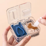 Portable Dispense Medicine Box Mini Small Pill Case Cutting Grinding Medicine Sealed Medicine Storage Box Blue - 45-Degree Angle