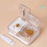 Portable Dispense Medicine Box Mini Small Pill Case Cutting Grinding Medicine Sealed Medicine Storage Box White