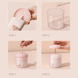 Face Foam Maker Portable Cleansing Foaming Cup Reusable Whip Bubble Maker for Travel Pink Gold - Close-Up Angle
