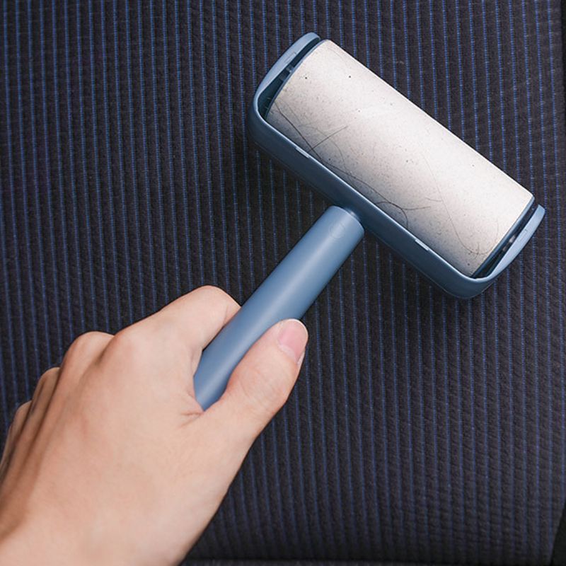 Capsule Sticky Lint Roller Dust Cleaning Tearable Refillable Hair Cloth Remover for Home Blue