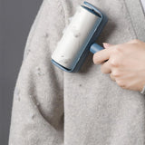 Capsule Sticky Lint Roller Dust Cleaning Tearable Refillable Hair Cloth Remover for Home Blue - Top-Down View