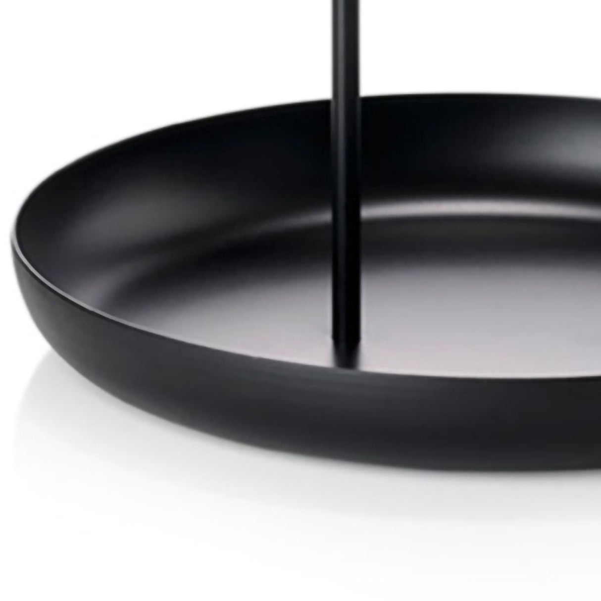 Serving Tray Metal Round Portable Table Top Storage Tray Simple Modern Style with Handle Black