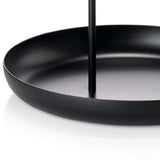 Serving Tray Metal Round Portable Table Top Storage Tray Simple Modern Style with Handle Black