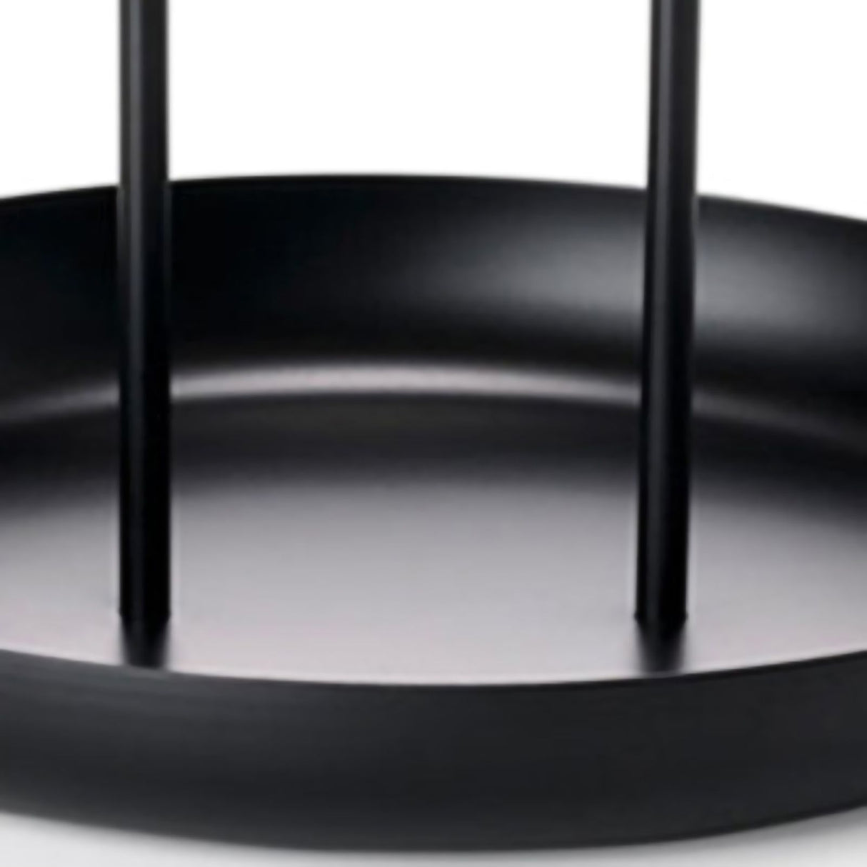 Serving Tray Metal Round Portable Table Top Storage Tray Simple Modern Style with Handle Black