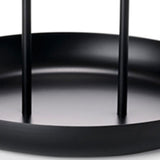 Serving Tray Metal Round Portable Table Top Storage Tray Simple Modern Style with Handle Black