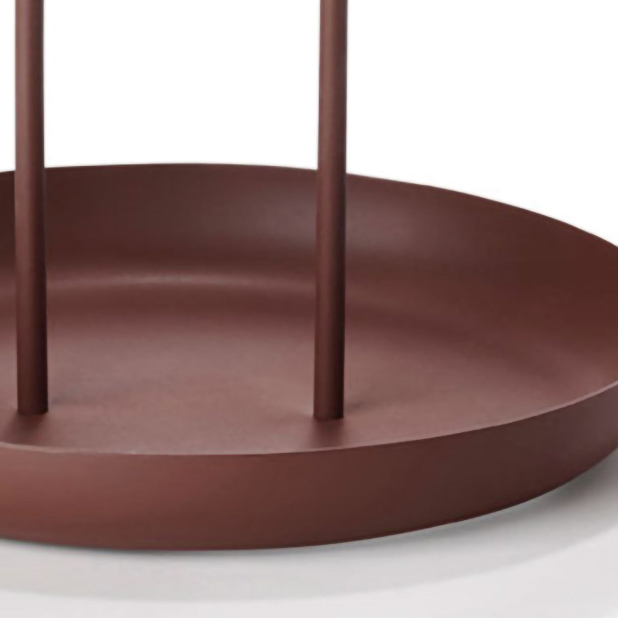 Serving Tray Metal Round Portable Table Top Storage Tray Simple Modern Style with Handle Red