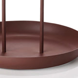 Serving Tray Metal Round Portable Table Top Storage Tray Simple Modern Style with Handle Red