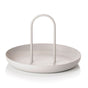 Serving Tray Metal Round Portable Table Top Storage Tray Simple Modern Style with Handle Grey
