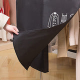 Clothes Dust Cover Nonwoven Dust Prevention Waterproof Transparent Window Design Hanging Garment Protectors Black