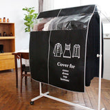 Clothes Dust Cover Nonwoven Dust Prevention Waterproof Transparent Window Design Hanging Garment Protectors Black - Top-Down View