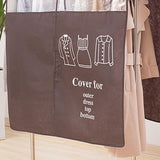 Clothes Dust Cover Nonwoven Dust Prevention Waterproof Transparent Window Design Hanging Garment Protectors Coffee
