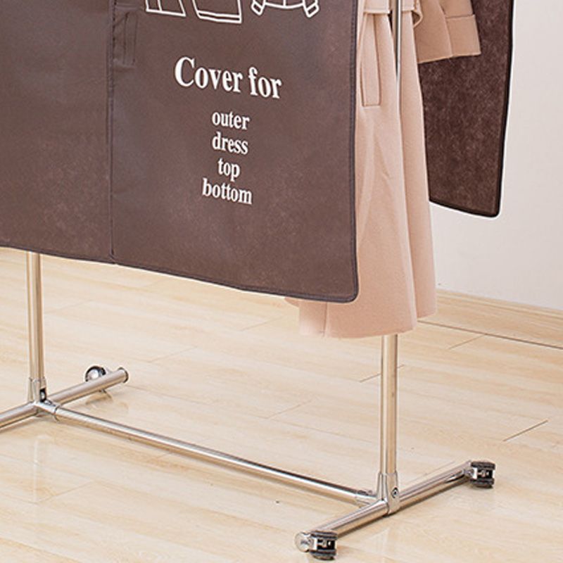 Clothes Dust Cover Nonwoven Dust Prevention Waterproof Transparent Window Design Hanging Garment Protectors Coffee