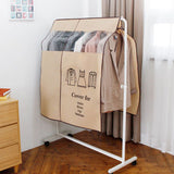 Clothes Dust Cover Nonwoven Dust Prevention Waterproof Transparent Window Design Hanging Garment Protectors Beige