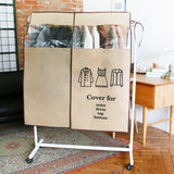 Clothes Dust Cover Nonwoven Dust Prevention Waterproof Transparent Window Design Hanging Garment Protectors Beige