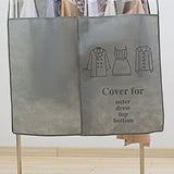 Clothes Dust Cover Nonwoven Dust Prevention Waterproof Transparent Window Design Hanging Garment Protectors Grey - Top-Down View