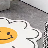 Cute Flower Rug Cartoon Pattern Home Bedroom Bedside Rug Non Slip Water Absorption Floor Mat 001 60cm / 23.6in - Front View