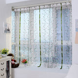 Embroidered Roman Sheer Curtain Classical Floral Window Screen Elegant Embroidered Roman Shade for Bedroom Balcony 1.5m/59.1in Height
