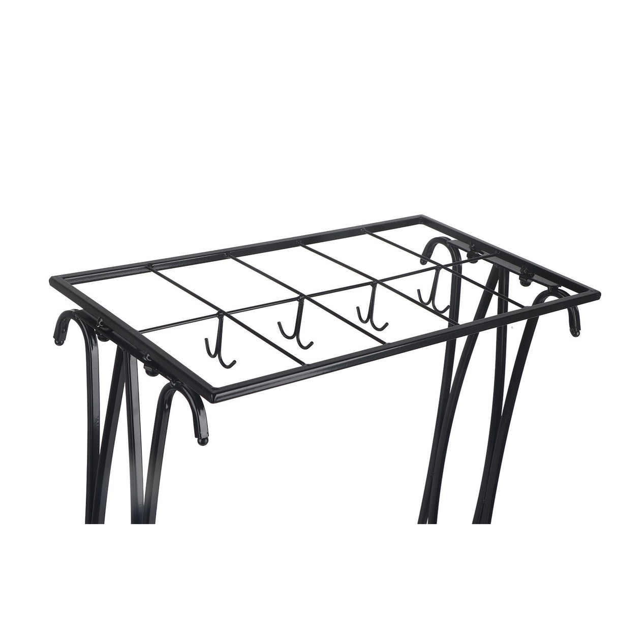Umbrella Storage Rack Iron with Drip Tray 10 Holes 8 Hooks Umbrella Rack Stand for Home Hotel Lobby Black