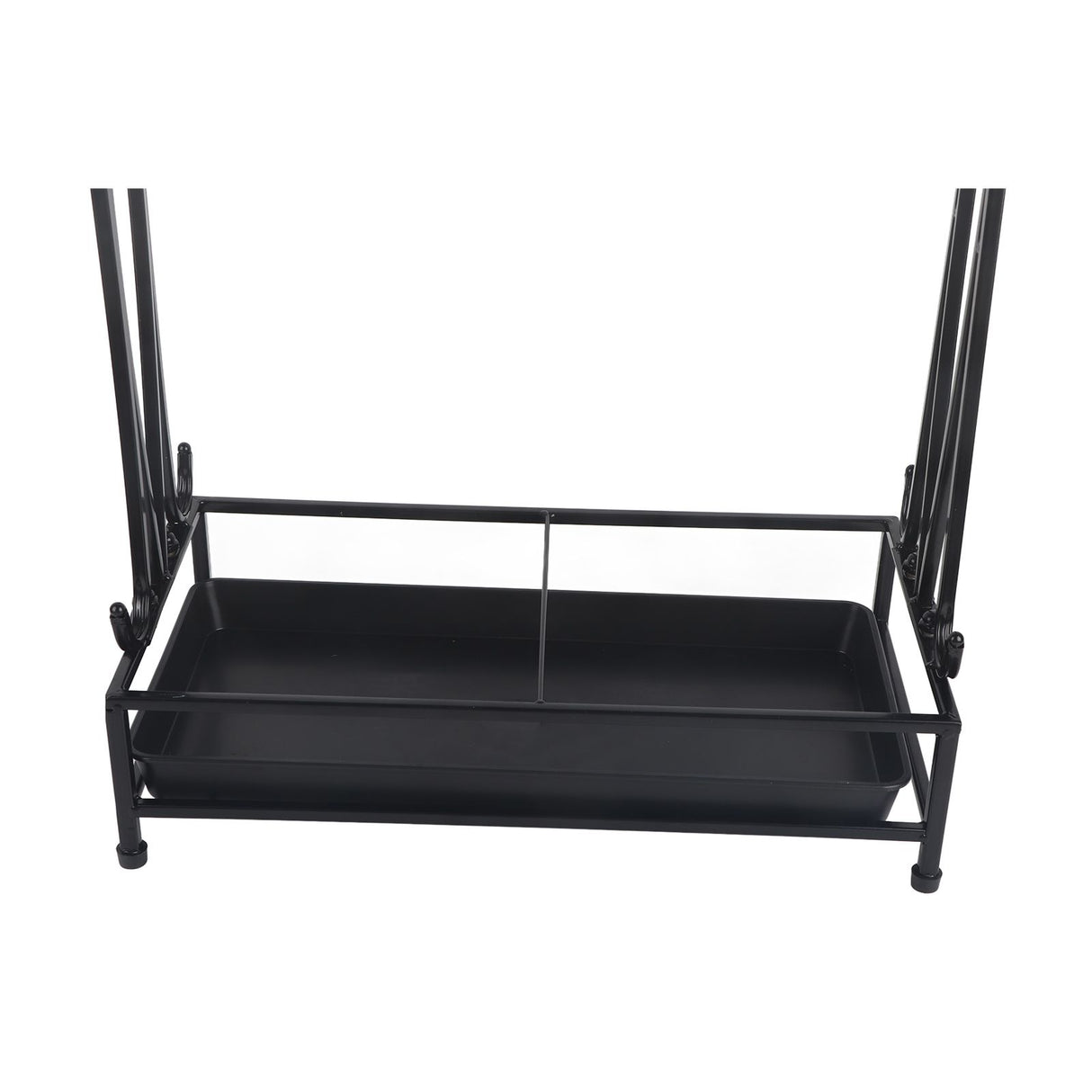 Umbrella Storage Rack Iron with Drip Tray 10 Holes 8 Hooks Umbrella Rack Stand for Home Hotel Lobby Black