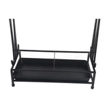Umbrella Storage Rack Iron with Drip Tray 10 Holes 8 Hooks Umbrella Rack Stand for Home Hotel Lobby Black - Rear View
