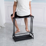 Umbrella Storage Rack Iron with Drip Tray 10 Holes 8 Hooks Umbrella Rack Stand for Home Hotel Lobby Black - Extra Image