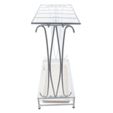 Umbrella Storage Rack Iron with Drip Tray 10 Holes 8 Hooks Umbrella Rack Stand for Home Hotel Lobby White