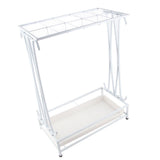 Umbrella Storage Rack Iron with Drip Tray 10 Holes 8 Hooks Umbrella Rack Stand for Home Hotel Lobby White - Extra Image