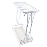 Umbrella Storage Rack Iron with Drip Tray 10 Holes 8 Hooks Umbrella Rack Stand for Home Hotel Lobby White