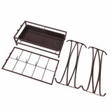 Umbrella Storage Rack Iron with Drip Tray 10 Holes 8 Hooks Umbrella Rack Stand for Home Hotel Lobby Bronze