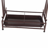 Umbrella Storage Rack Iron with Drip Tray 10 Holes 8 Hooks Umbrella Rack Stand for Home Hotel Lobby Bronze - Extra Image