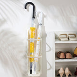 Wall Mounted Umbrella Stand Rack Punching Free Umbrella Holder with Removable Drip Tray for Household 4 Slot