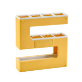 Umbrella Rack Detachable Drainable Cute Number Shape PS Material Wall Mounted Umbrella Holder for Home Yellow