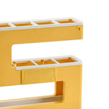 Umbrella Rack Detachable Drainable Cute Number Shape PS Material Wall Mounted Umbrella Holder for Home Yellow - Top-Down View