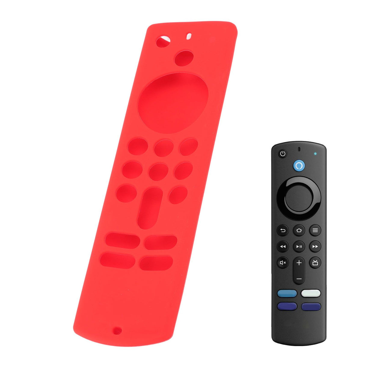 Remote Control Silicone Cover for Fire TV Stick Anti Slip Silicone Protective Case with Lanyard 3rd Gen Red