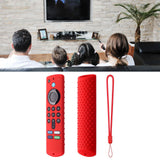 Remote Control Silicone Cover for Fire TV Stick Anti Slip Silicone Protective Case with Lanyard 3rd Gen Red