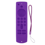 Remote Control Silicone Cover for Fire TV Stick Anti Slip Silicone Protective Case with Lanyard 3rd Gen Purple