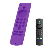 Remote Control Silicone Cover for Fire TV Stick Anti Slip Silicone Protective Case with Lanyard 3rd Gen Purple