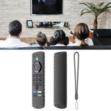 Remote Control Silicone Cover for Fire TV Stick Anti Slip Silicone Protective Case with Lanyard 3rd Gen Gray - Extra Image