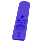 Silicone Protective Cover for Xiaomi TV Stick 4K Anti Slip Remote Control Case with Lanyard Purple - Rear View