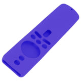 Silicone Protective Cover for Xiaomi TV Stick 4K Anti Slip Remote Control Case with Lanyard Purple - Low Angle