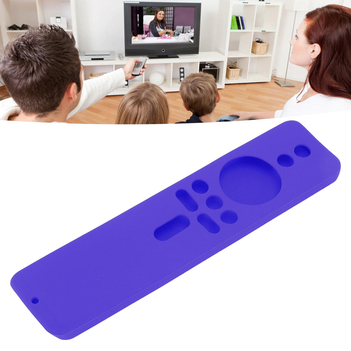 Silicone Protective Cover for Xiaomi TV Stick 4K Anti Slip Remote Control Case with Lanyard Purple