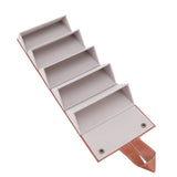 Sunglasses Organizer Case Multifunctional Multiple Slots PU Leather Travel Glasses Case Storage for Glasses Jewelry Brown - Close-Up Angle