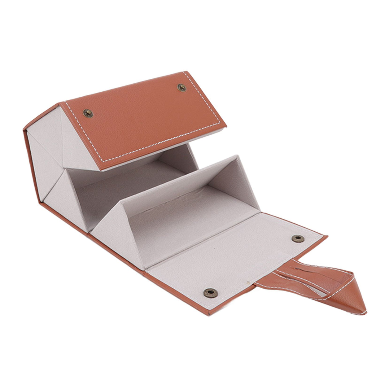 Sunglasses Organizer Case Multifunctional Multiple Slots PU Leather Travel Glasses Case Storage for Glasses Jewelry Brown